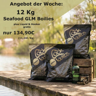 12 Kg Seafood GLM Boilies plus 500ml Liquid plus Hooker gratuit